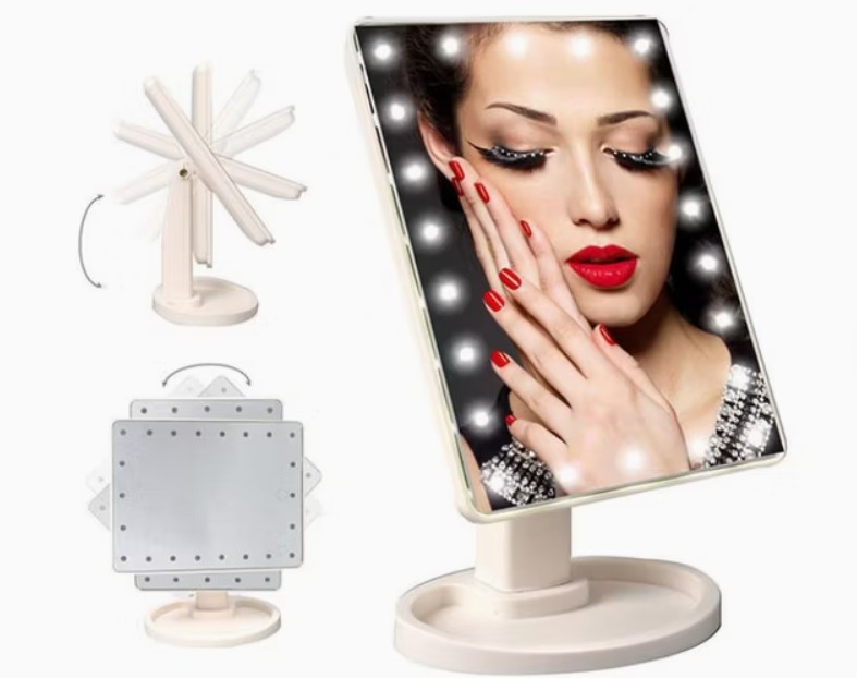 Espejo con Luz Led Giratorio